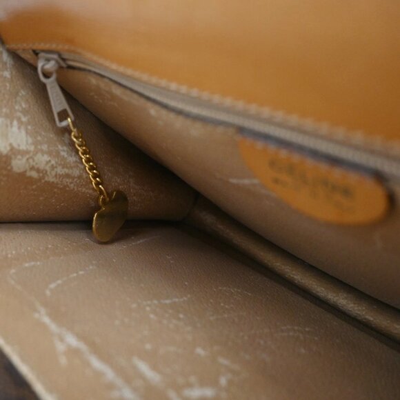 CELINE Logo Macadam Pattern Hand Bag PVC Leather Brown GHW Italy 67EF790 - Picture 12 of 16